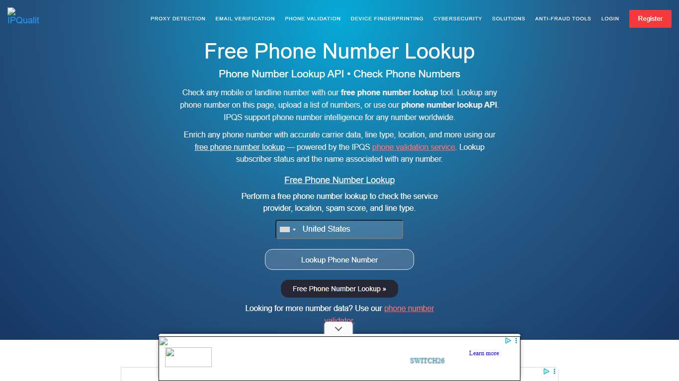 Free Phone Number Lookup Tool Phone Number Lookup API
